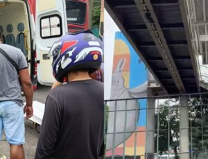 Grave: pedestre é arremessado por moto ao lado do Shopping Via Norte após não usar a passarela; veja vídeo