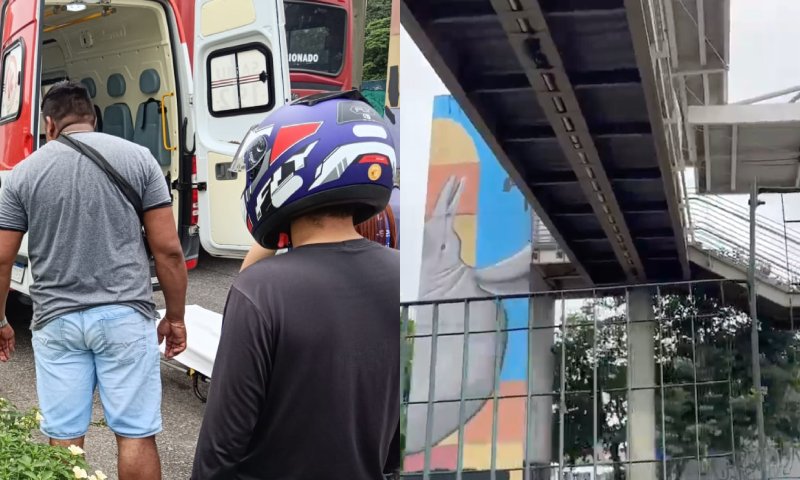 Grave: pedestre é arremessado por moto ao lado do Shopping Via Norte após não usar a passarela; veja vídeo
