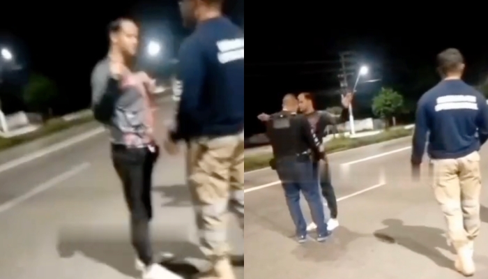Agente do Detran é flagrado humilhando e empurrand0 motoboy em Manaus; veja vídeo