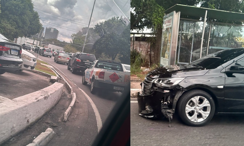 Agora: acidente deixa trânsito parado no V8, em Manaus
