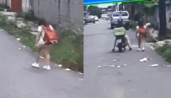 Motoqueiro taradão é filmado passando a mão em p4rtes íntim4s de jovem no bairro Dom Pedro; veja vídeo