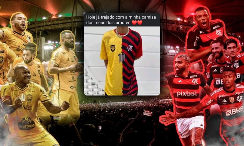 “Coração tá dividido”: momentos antes do jogo entre Amazonas e Flamengo, camisa de torcedor viraliza