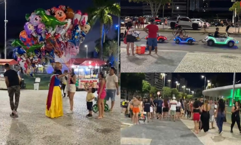 ‘Quarta-feira com cara de Sabadão’: famílias aproveitam feriado do Dia do Trabalhador na Ponta Negra; veja vídeo