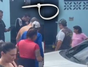 Assaltante ganha "abraçadeira" e "chá de carinho" de moradores do bairro Cidade Nova; veja vídeo