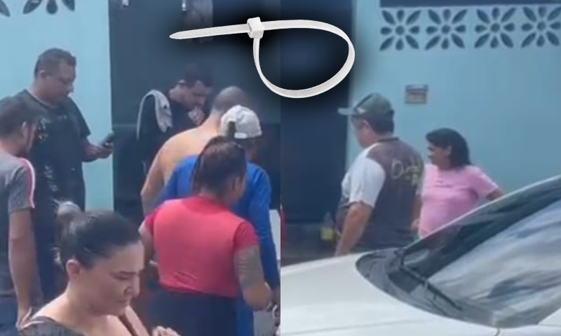 Assaltante ganha “abraçadeira” e “chá de carinho” de moradores do bairro Cidade Nova; veja vídeo