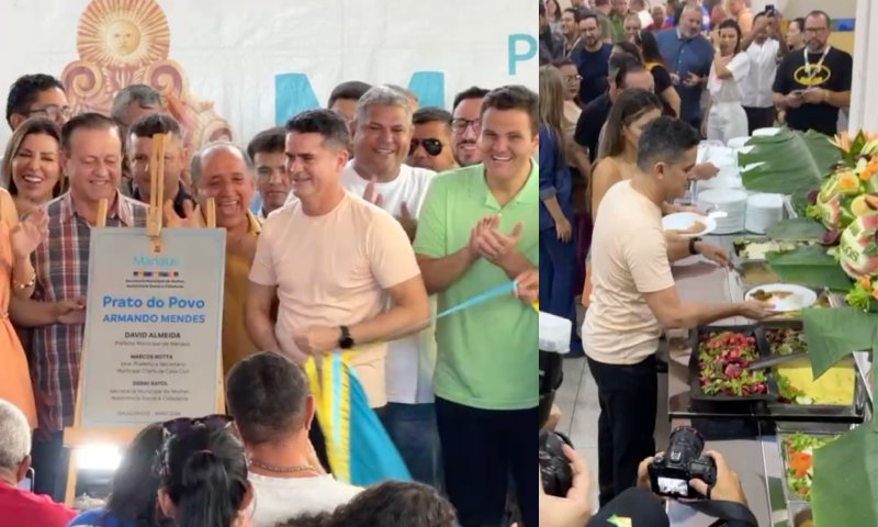Prefeito David Almeida inaugura unidade do “Prato do Povo” no bairro Armando Mendes; veja vídeo