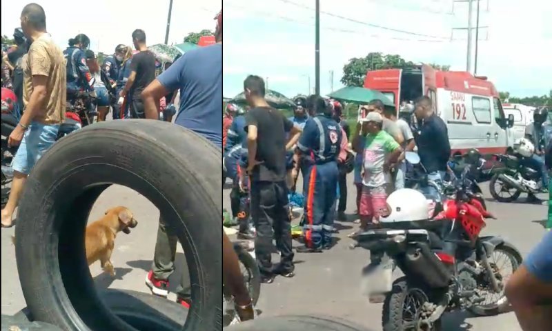 ‘Vou te mat4r!’: filho fica revoltado após motoboy atropelar idoso no Novo Aleixo; veja vídeo