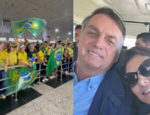 Apoiadores aguardam ansiosamente chegada de Bolsonaro e Michelle no aeroporto de Manaus; veja vídeo