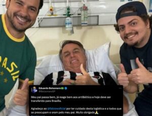 Bolsonaro deve ser transferido de Manaus para Brasília nesta segunda, diz Eduardo