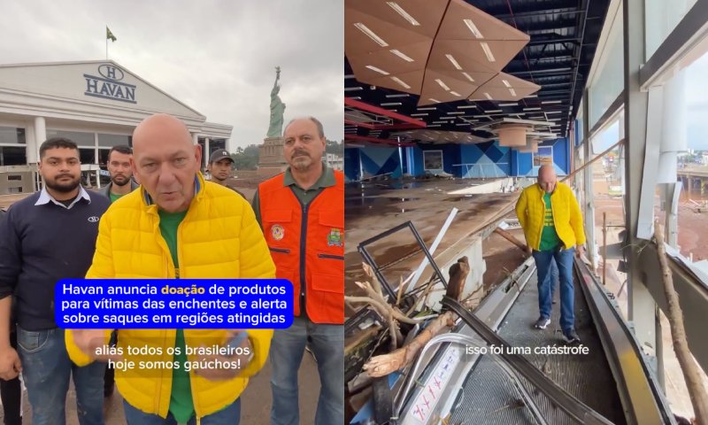 Luciano Hang irá reconstruir loja da Havan destruída pelas chuvas no RS e garante: “Não vai haver demissões”; veja vídeo