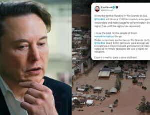 Elon Musk irá doar 1000 antenas da Starlink para o RS: "internet gratuita para equipes de resgate"