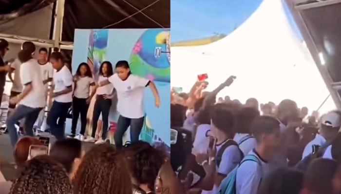 Jovens transformam a Feira do Livro em baile funk com música de traficante e causam revolta; veja vídeo