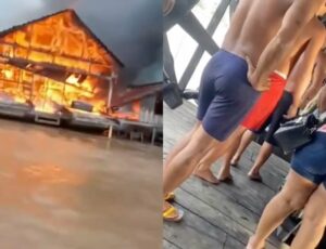 População protesta após órgãos federais destruirem balsas de garimpo em Humaitá; veja video