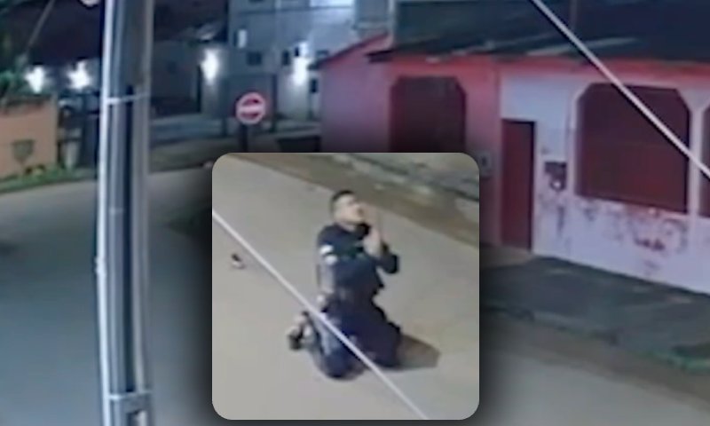 Livramento: PM ajoelha e agradece a Deus após ter escapado da armadilha de assaltante; veja vídeo