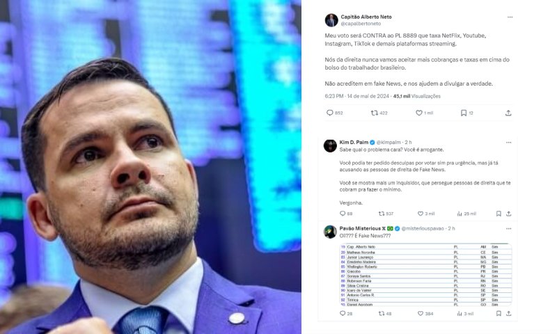 “Traiu a direita!”: Alberto Neto é detonado após voto favorável à urgência do ‘PL da Globo’