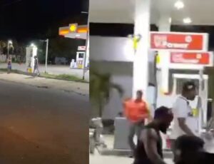 Deu ruim: amigos ficam bêbados e viram "Samurais" em posto de Gasolina ; veja vídeo