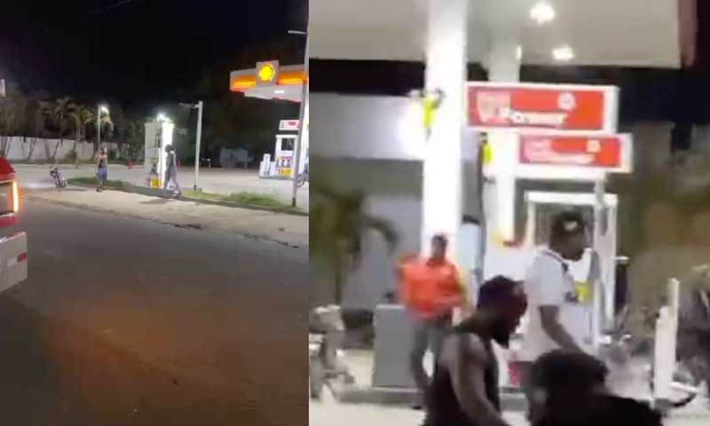 Deu ruim: amigos ficam bêbados e viram “Samurais” em posto de Gasolina; veja vídeo
