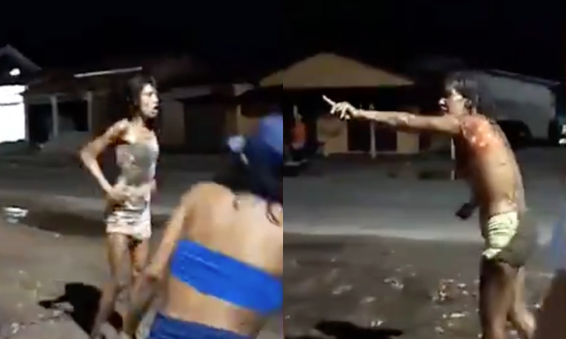 Feito porcas, blindadas rolam na lama por causa de macho liso: “A minha buc3t4 é mais gostosa!”; veja vídeo