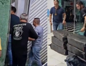 Mãe e filhos são presos com meia tonelada de drogas em Manaus; veja vídeo