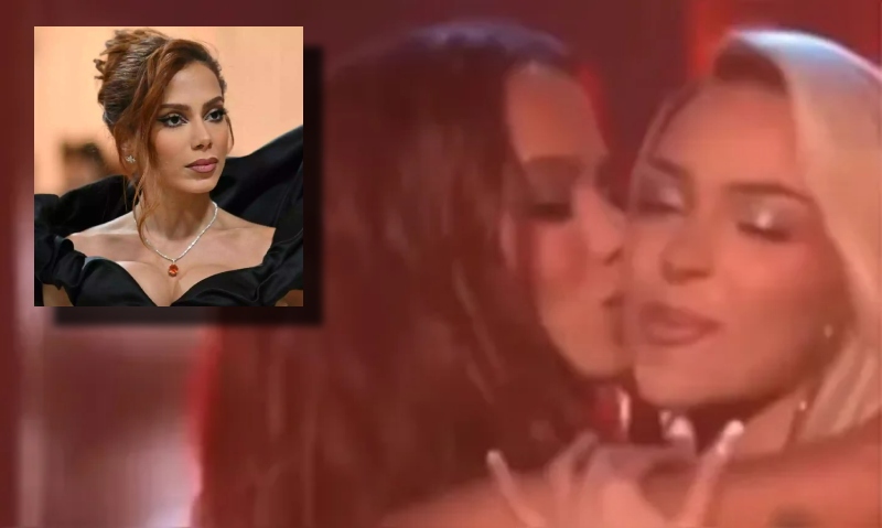 Polêmica: Anitta leva vácuo ao tentar beijar cantora espanhola durante apresentação; veja vídeo