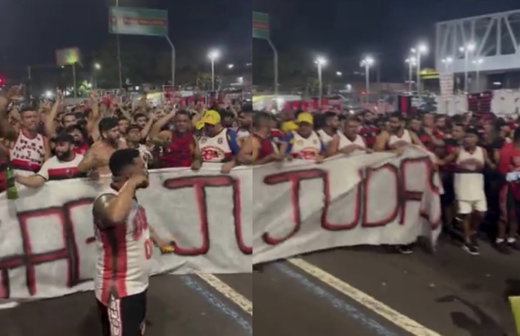 Flamenguistas protestam contra Gabigol em Manaus: ‘Não somos fãs de canalha!’; veja vídeo