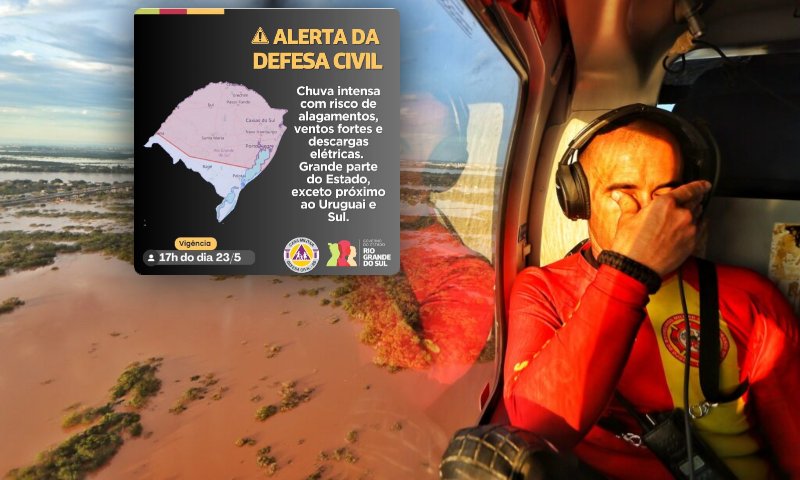 Defesa Civil alerta para novas chuvas no Rio Grande do Sul