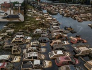 Governo do RS ainda não sabe como irá lidar com os milhares de carros destruídos pelas enchentes; veja vídeo