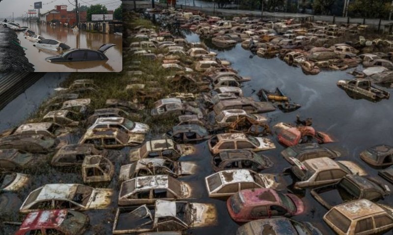 Governo do RS ainda não sabe como irá lidar com os milhares de carros destruídos pelas enchentes; veja vídeo