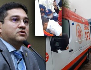 Urgente: vereadorJander Lobato passa mal e é socorrido por ambulância na CMM; veja vídeo