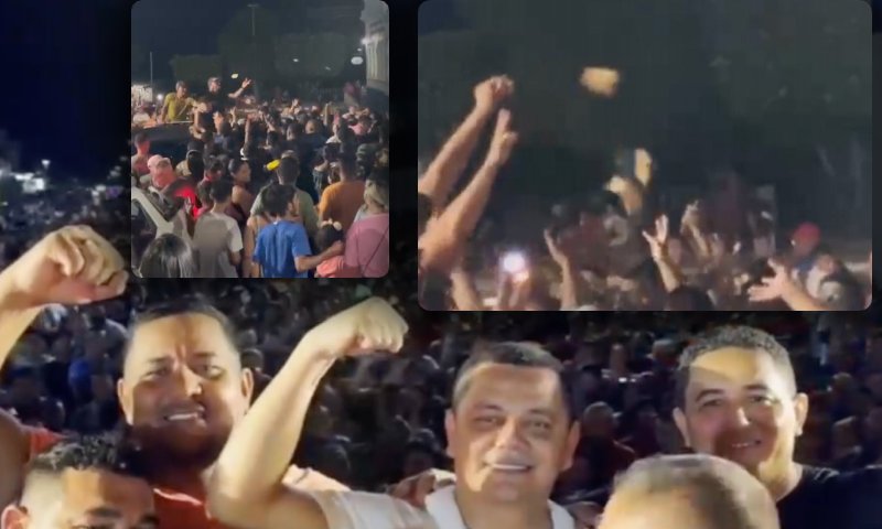 Moradores de Borba denunciam pré-candidatos de Simão Peixoto jogando dinheiro para o povo; veja vídeo