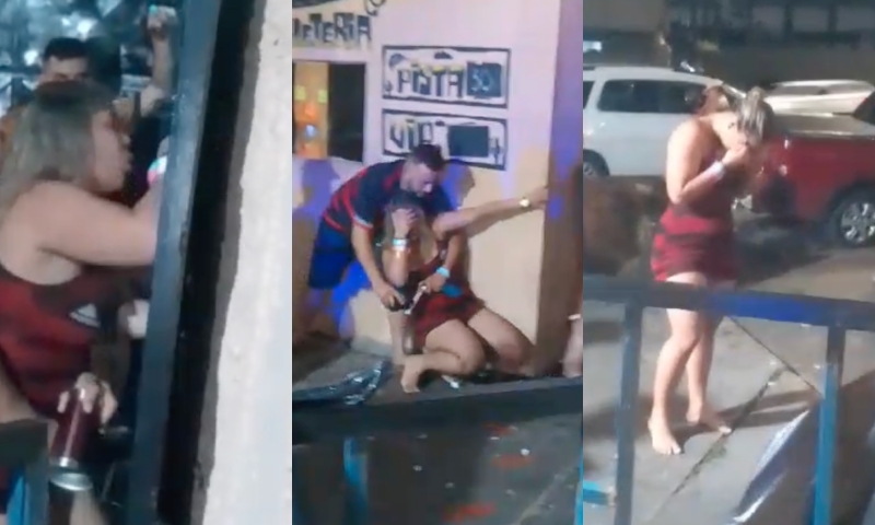 Vulgo ‘Loirão’ arma barraco e chora feito criança ao pegar marido com outra no forró do Velho Inácio; veja vídeo