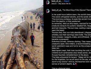 Suposto 'Polvo gigante na praia da Indonésia' é na verdade imagem gerada por Inteligência Artificial; veja