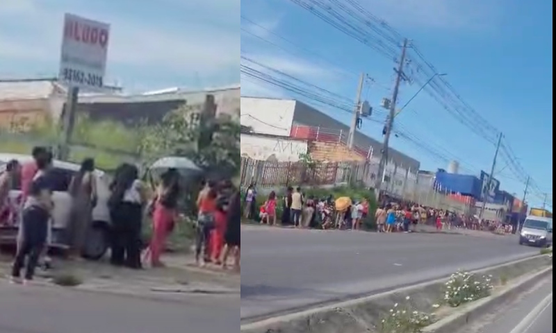Promoção em loja de maquiagem gera fila quilométrica de mulheres em Manaus; veja vídeo