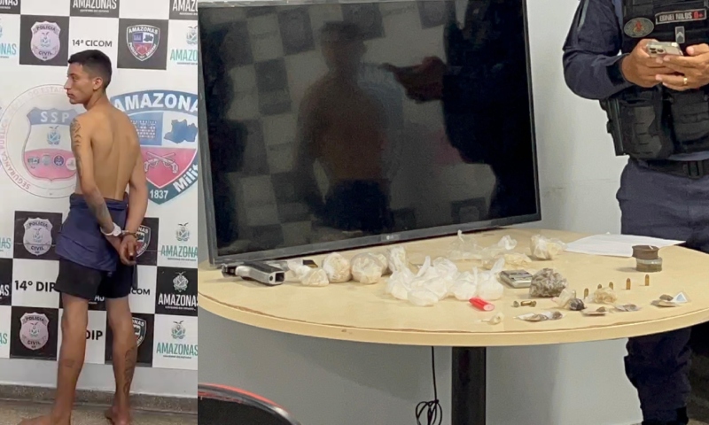 Homem é preso tentando vender televisão roubada e revela ‘Boca de Fumo’ no bairro Armando Mendes