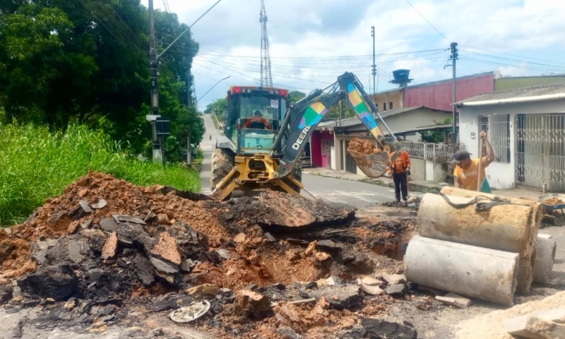Prefeitura de Manaus inicia obra emergencial em rede de drenagem no bairro da Paz