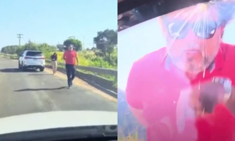 Tudo filmado: motorista surtado at1ra em carro com cri4nças durante briga de trânsito; veja vídeo