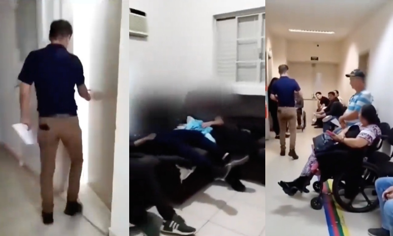 Prefeito vai a hospital e flagra médicos deitados enquanto pacientes esperavam atendimento; veja vídeo
