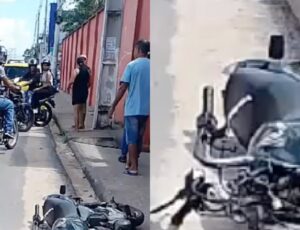 Motoqueiro fica com a c4beça r4chada na Zona Leste de Manaus: "foi fazer graça"; veja vídeo