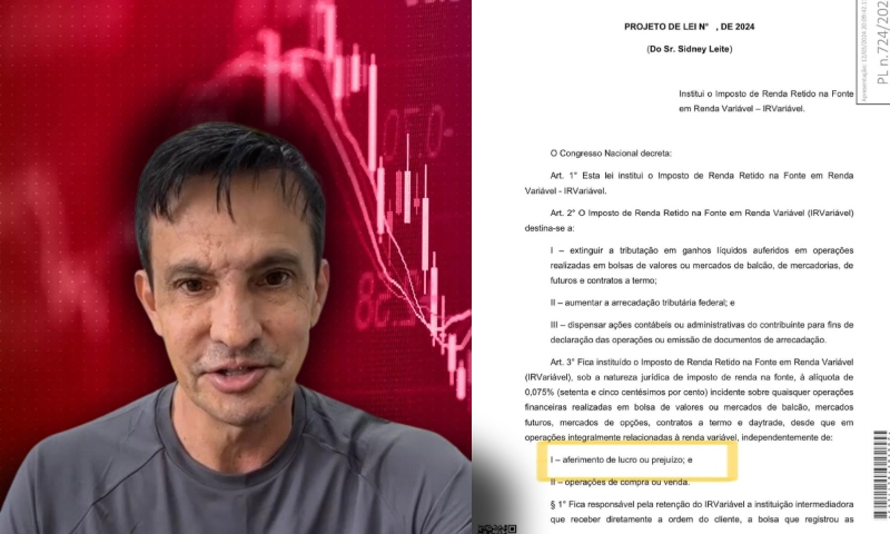 “Sugando até a alma”: projeto de Lei de Sidney Leite quer taxar investidores até em operações que dão prejuízo