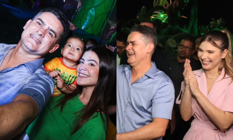 Filha, neta e a noiva participaram ao lado de David Almeida da inauguração do Parque Gigantes da Floresta