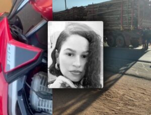 Tragédia: mulher perde o equilíbrio na moto e cai debaixo de caminhão na BR-010; veja vídeo
