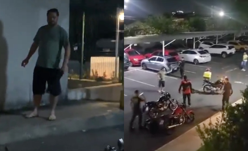 ‘Playboy de condomínio’ que at4cou entregador com terç4do recebe ‘carinho’ de motoqueiros em Manaus; veja vídeo