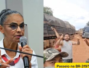 Caminhoneiros gravaram vídeo na BR-319 e debocham da fala de Marina Silva: "Olha aí os Carros de Passeio"