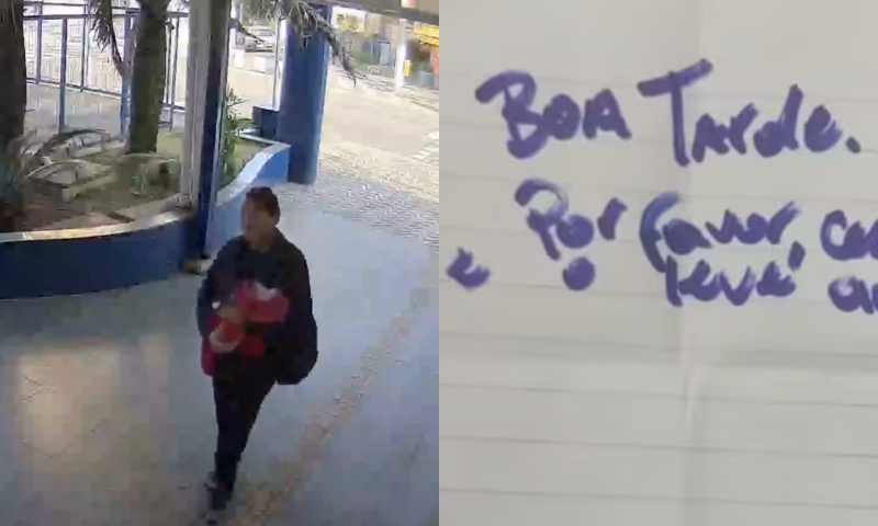 Mãe abandona bebê recém-nascido com bilhete: “cuidem bem dele”; veja vídeo