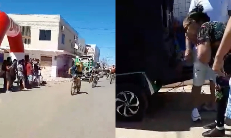 Tr4gédia: ciclista m0rre esm4g4da por carro de som durante competição; veja vídeo