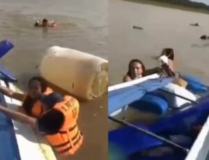 Urgente: lancha 'capota' e deixa vários fer1dos no rio Solimões; veja vídeo
