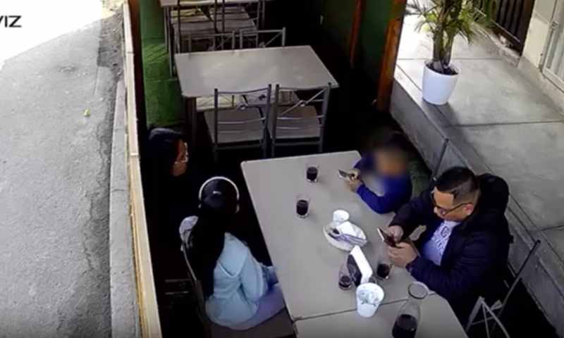 Brut4l: veja momento em que pai de família é execut4d0 a t1r0s enquanto almoçava com os filhos