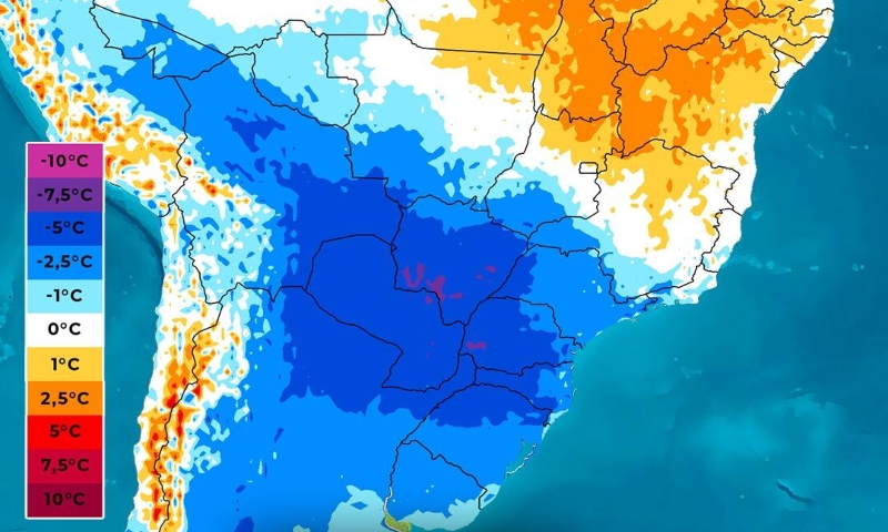 Nova onda de frio atinge o sul do Brasil e temperaturas despencam