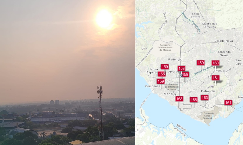 Ar em Manaus continua tóxico, com fumaça de queimadas cobrindo a cidade; veja vídeo