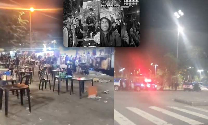 Tir0teio no meio da praça entre trafic4ntes termina em ch4cina; veja vídeo